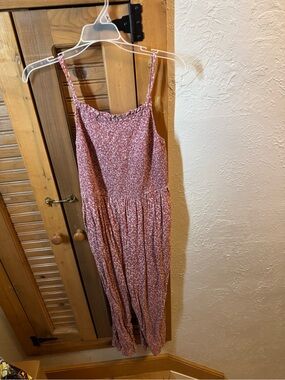Women’s Old Navy Pink Floral Smocked Jumpsuit